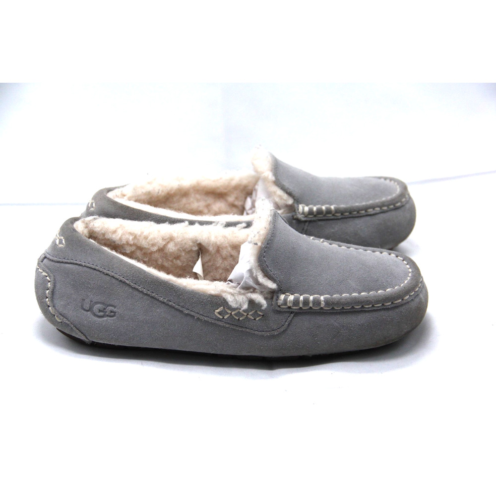 UGG Ansley Slipper Shoes Womens Size 8 Gray Suede Slip On Sheepskin 1106878